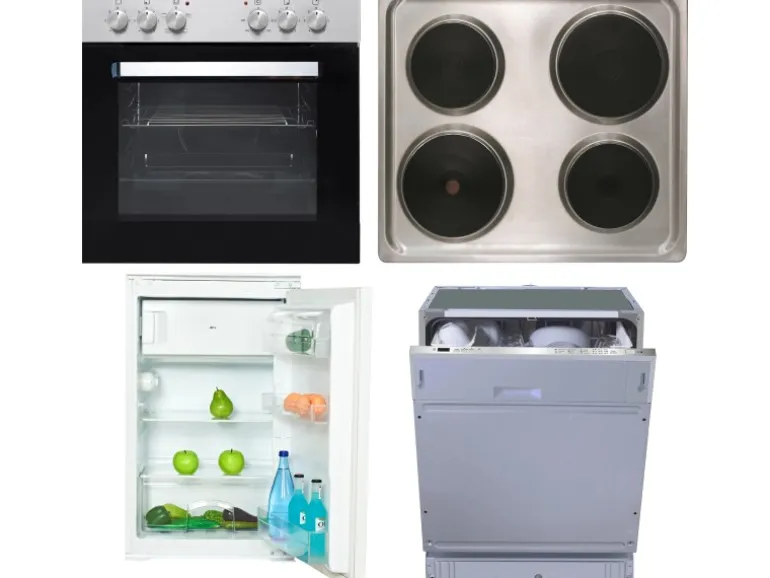 Flex-Well Küchengeräte-Set 2 mit Einbauherd Einbaukühlschrank + Geschirrspüler