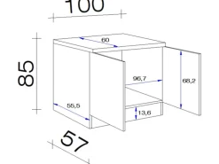 Flex-Well Küchen-Spülenunterschrank inkl. Einbauspüle und Arbeitsplatte Lucca