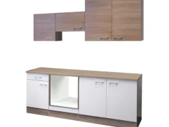 Flex-Well Küchenzeile 210 cm ohne E-Geräte Florida Weiß - Sonoma Eiche