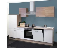 Flex-Well Küchenzeile Florida 280 cm Weiß Matt - Sonoma Eiche