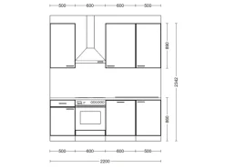 Flex-Well Küchenzeile Joelina 220 cm Weiß
