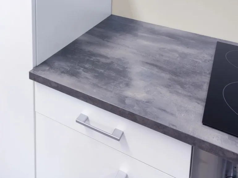 Flex-Well Küchenzeile Lucca 270 cm Weiß mit Turmhaube inkl. Wandregal