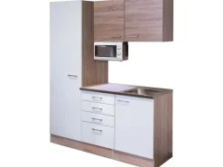 Flex-Well Singleküche 150 cm Florida Weiß-Sonoma Eich