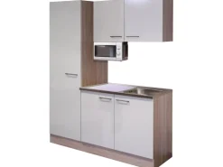 Flex-Well Singleküche 150 cm Orlando Kaschmir Glanz-Sonome Eiche