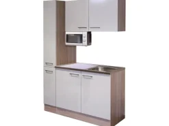 Flex-Well Singleküche 130 cm Orlando Kaschmir Glanz-Sonome Eiche