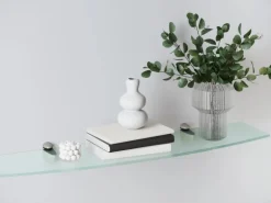 Glasregal Bransley 0,6 cm x 80 cm x 20 cm Gebogen Satiniert