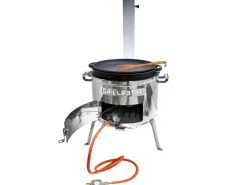 Grillpeter Utschak Set MultiFlame mit Kazan 15L und Deckel-Pfanne aus Gusseisen