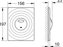 Grohe Abdeckplatte Surf 2-Mengen-Betätigung Chrom