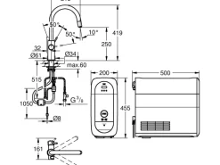 Grohe C-Auslauf Starter Kit Blue Home Chrom