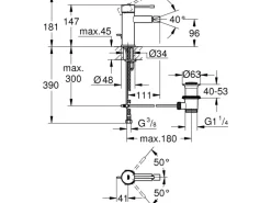 Grohe Einhand-Bidetbatterie Essence Cool Sunrise
