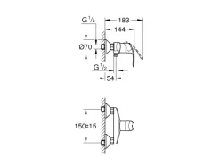 Grohe Einhand-Brausebatterie Eurosmart Chrom