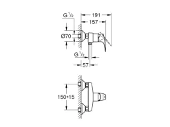 Grohe Einhand-Brausebatterie BauFlow Chrom