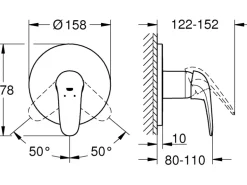 Grohe Einhand-Brausebatterie Eurostyle Geschlossener Hebel Chrom