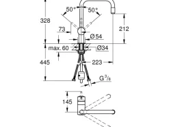 Grohe Einhand-Spültischbatterie Minta Chrom 12,5mm (1/2") U-Auslauf