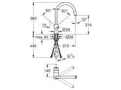 Grohe Einhand-Spültischbatterie Minta Chrom mit herausziehbarer Spülbrause