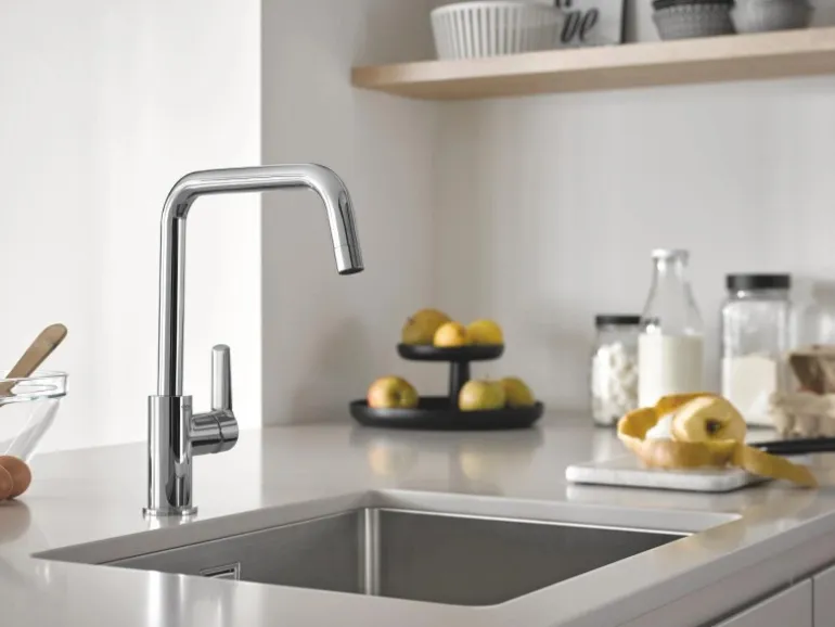 Grohe Einhand-Spültischbatterie Start 1/2" Niederdruck mit hohem Auslauf Silber