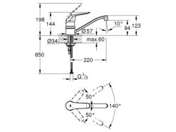 Grohe Einhand-Spültischbatterie Euroeco Special Schwenkbereich 140° Chrom