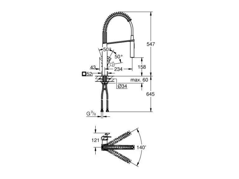 Grohe Einhand-Spültischbatterie Eurocube Professional Chrom