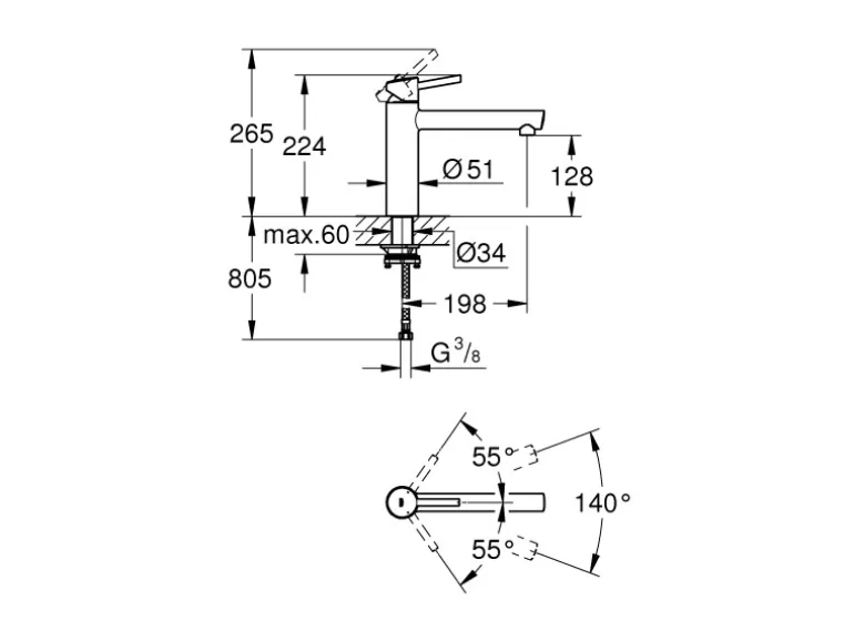 Grohe Einhand-Spültischbatterie Concetto Chrom mit entnehmbarer Armatur