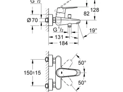 Grohe Einhand-Wannenarmatur Eurodisc Cosmopolitan