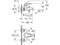 Grohe Einhand-Wannenbatterie Swift