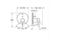 Grohe Einhand-Wannenbatterie Unterputz Essence Cool Sunrise gebürstet