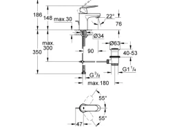 Grohe Einhand-Waschbeckenarmatur Eurosmart C SilkMove Chrom