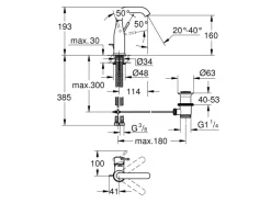 Grohe Einhand-Waschbeckenarmatur Essence M-Size Cool Sunrise gebürstet