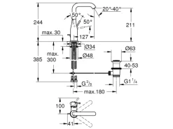 Grohe Einhand-Waschbeckenarmatur Essence L-Size Hard Graphite