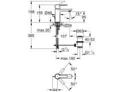 Grohe Einhand-Waschbeckenarmatur Lineare XS-Size Supersteel