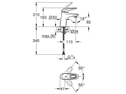 Grohe Einhand-Waschtischbatterie Eurostyle DN 15 S-Size glatt Chrom