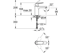 Grohe Einhand-Waschtischbatterie Eurosmart C M-Size Chrom