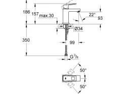 Grohe Einhand-Waschtischbatterie Eurocube S-Size Chrom