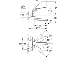 Grohe Einhand-Waschtischbatterie Euroeco Special Ausladung 25,7 cm Chrom