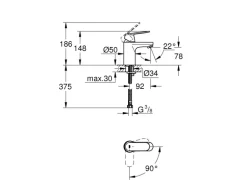 Grohe Einhand-Waschtischbatterie Eurosmart Cosmopolitan S-Size glatt Chrom