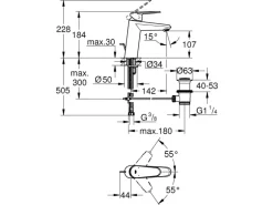 Grohe Einhand-Waschtischbatterie Eurodisc Cosmopolitan M-Size Chrom