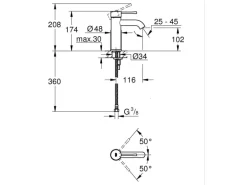 Grohe Einhand-Waschtischbatterie Essence S-Size Chrom Glatt