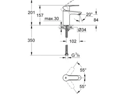 Grohe Einhand-Waschtischbatterie Eurostyle C S-Size Chrom