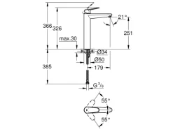 Grohe Einhand-Waschtischbatterie Eurodisc Cosmopolitan XL-Size Chrom