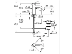 Grohe Einhand-Waschtischbatterie Essence S-Size Supersteel