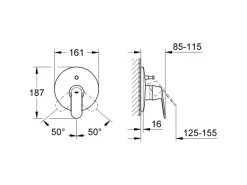 Grohe Einhebelmischer-Wannenarmatur Eurosmart C Chrom
