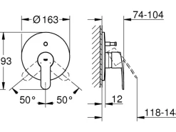 Grohe Einhebelmischer-Wannenarmatur für Unterputz Eurostyle C