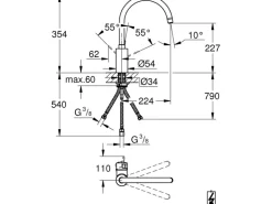 Grohe Eurosmart C Küchenarmatur DN 15 hoch Niederdruck