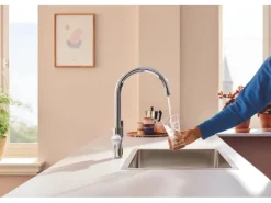 Grohe Küchenarmatur-Set Blue Pure Start Curve mit Mini Aktivkohlefilter Silber