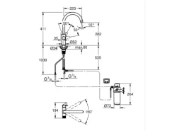 Grohe Küchenarmatur-Set Blue Pure Start Curve mit Mini Aktivkohlefilter Silber