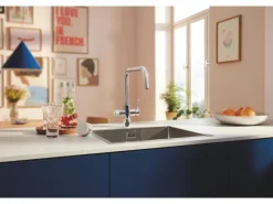 Grohe Küchenarmatur-Set Blue Pure Start mit Mini Aktivkohlefilter Silber