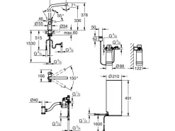 Grohe L-Auslauf Armatur und Boiler Red Duo L-Size Supersteel