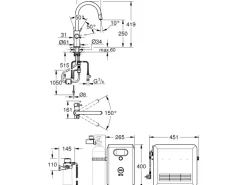 Grohe Mono Armatur Set Blue Professional Supersteel