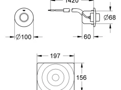 Grohe Pneumatik-Betätigung  Chrom