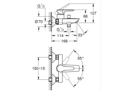 Grohe QuickFix Badewannenarmatur Start Alira Chrom